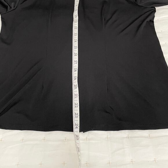 Rachel Zoe Women’s L Black Stretch Button-Down Blouse | Classic Minimalist Shirt - Picture 8 of 12